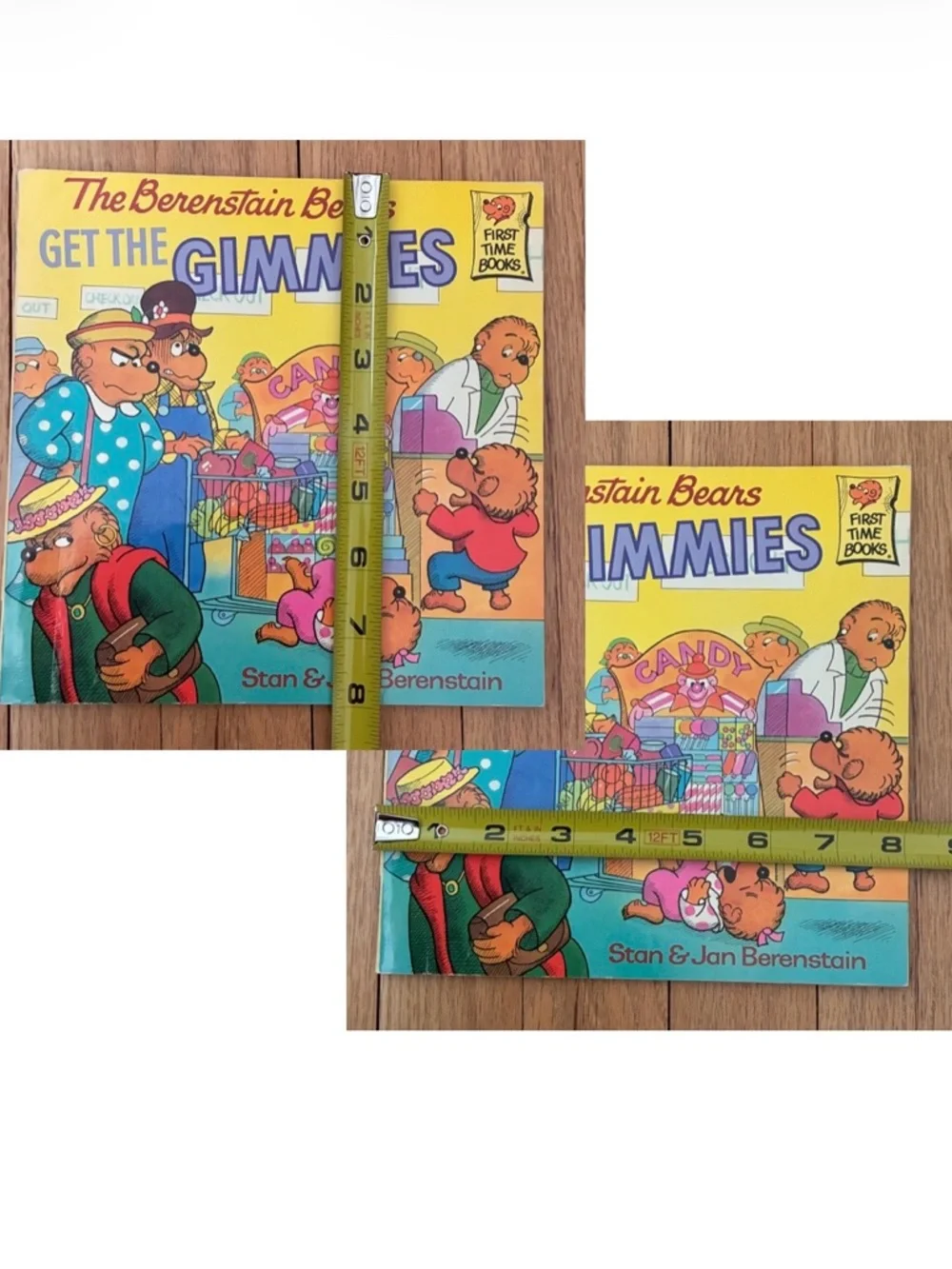 The Berenstain Bears, 2 FIRST TIME BOOKS, Softcover, with 2 Hand Puppets, 1980s